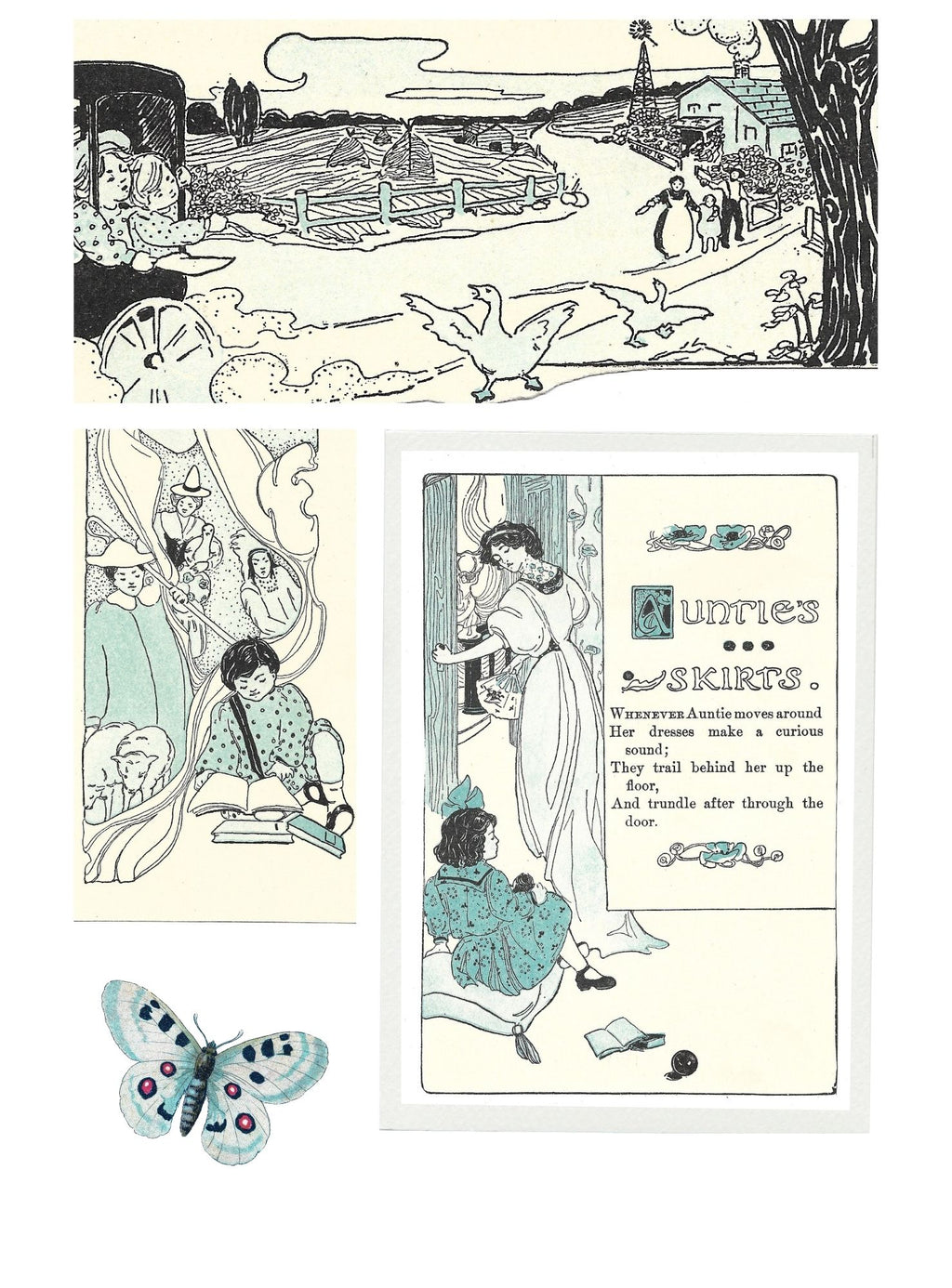 Scrapbook Images Vintage Illustrations Children Playing