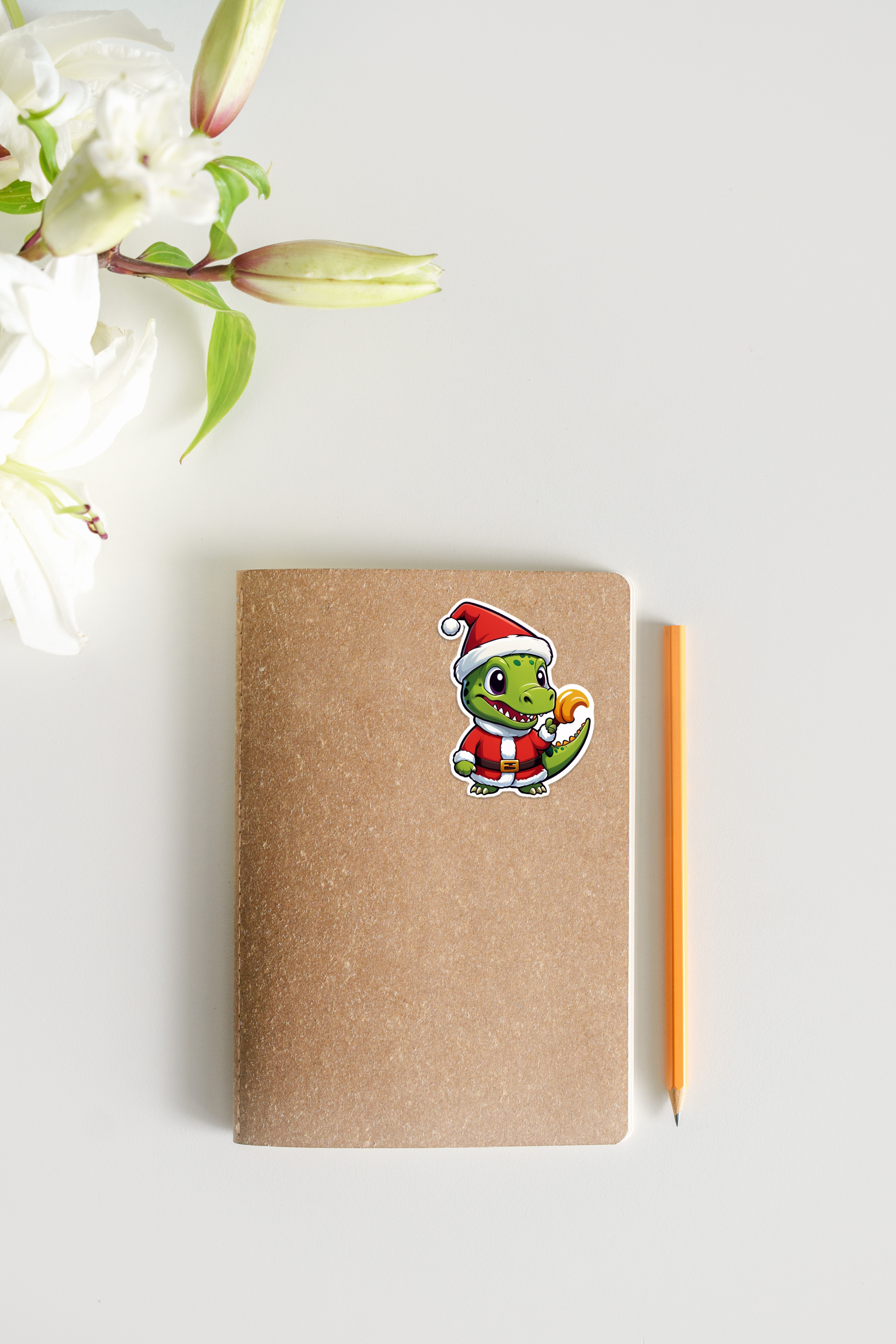 Cute Christmas Dino Sticker Pack of 5