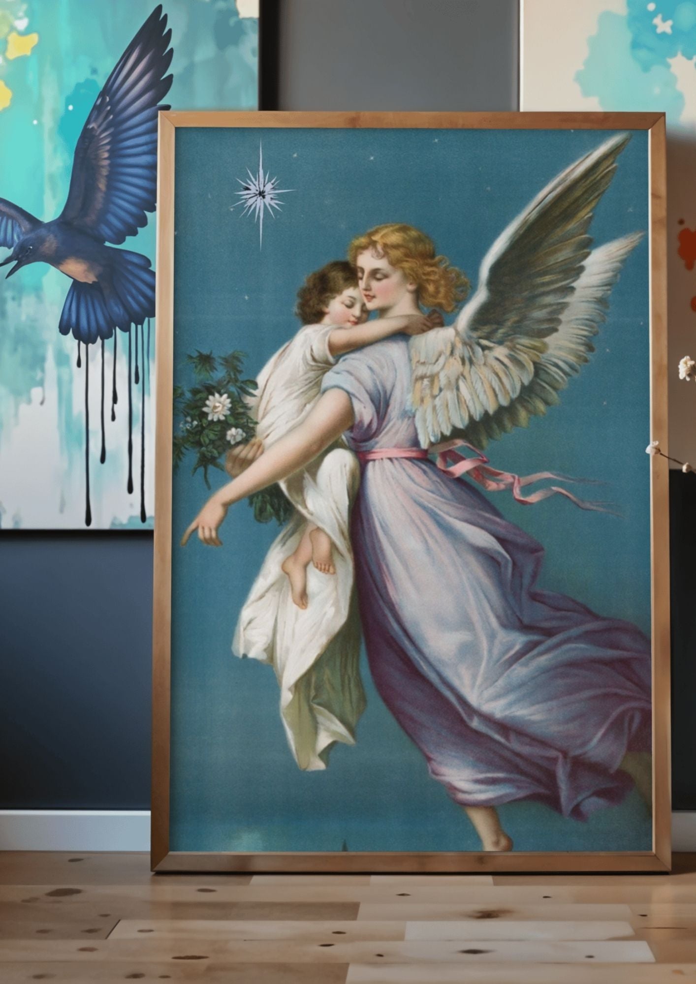 Angel of Peace Poster Featuring an Angel and Child