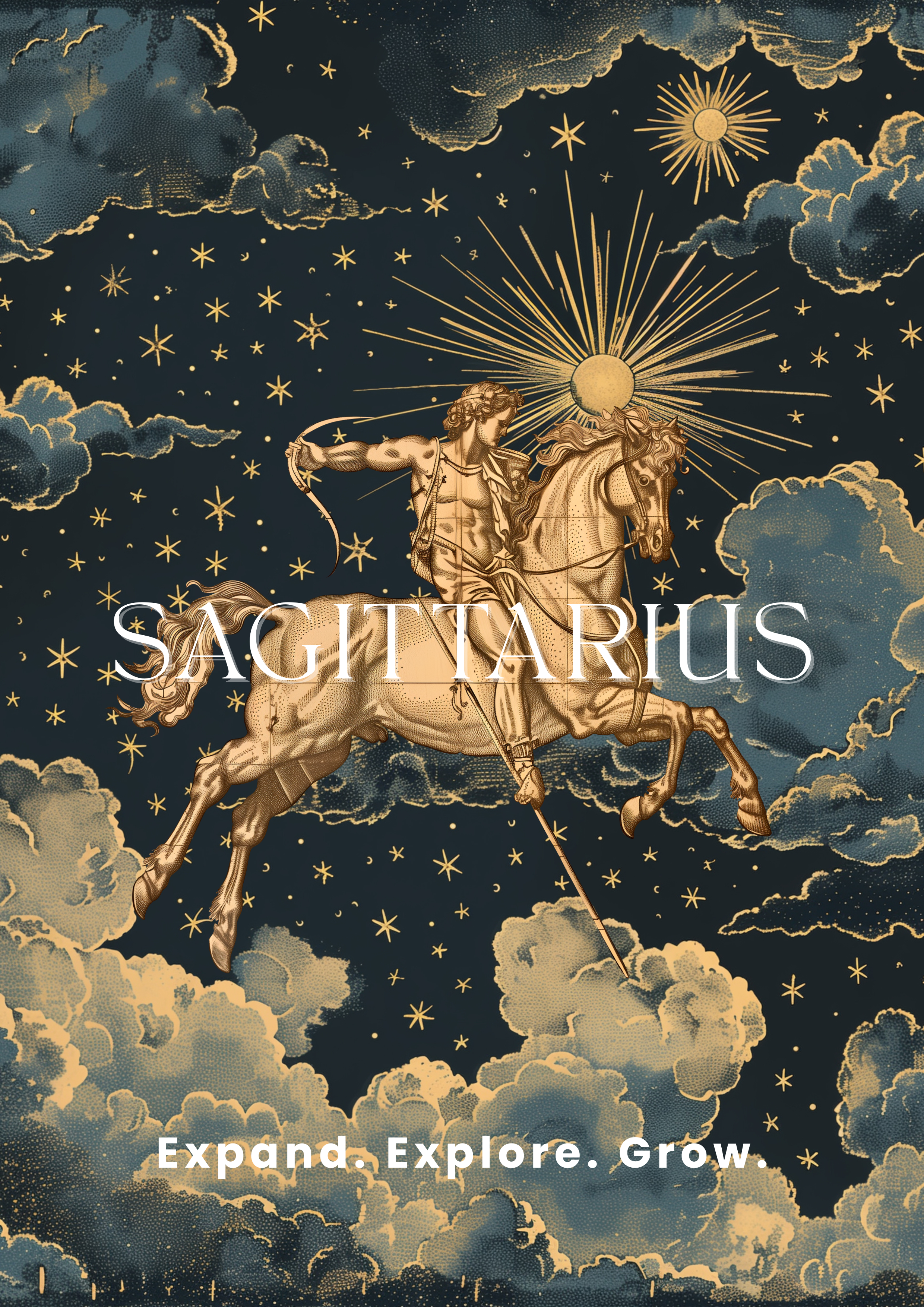 Sagittarius Zodiac Sign Fine Art Poster