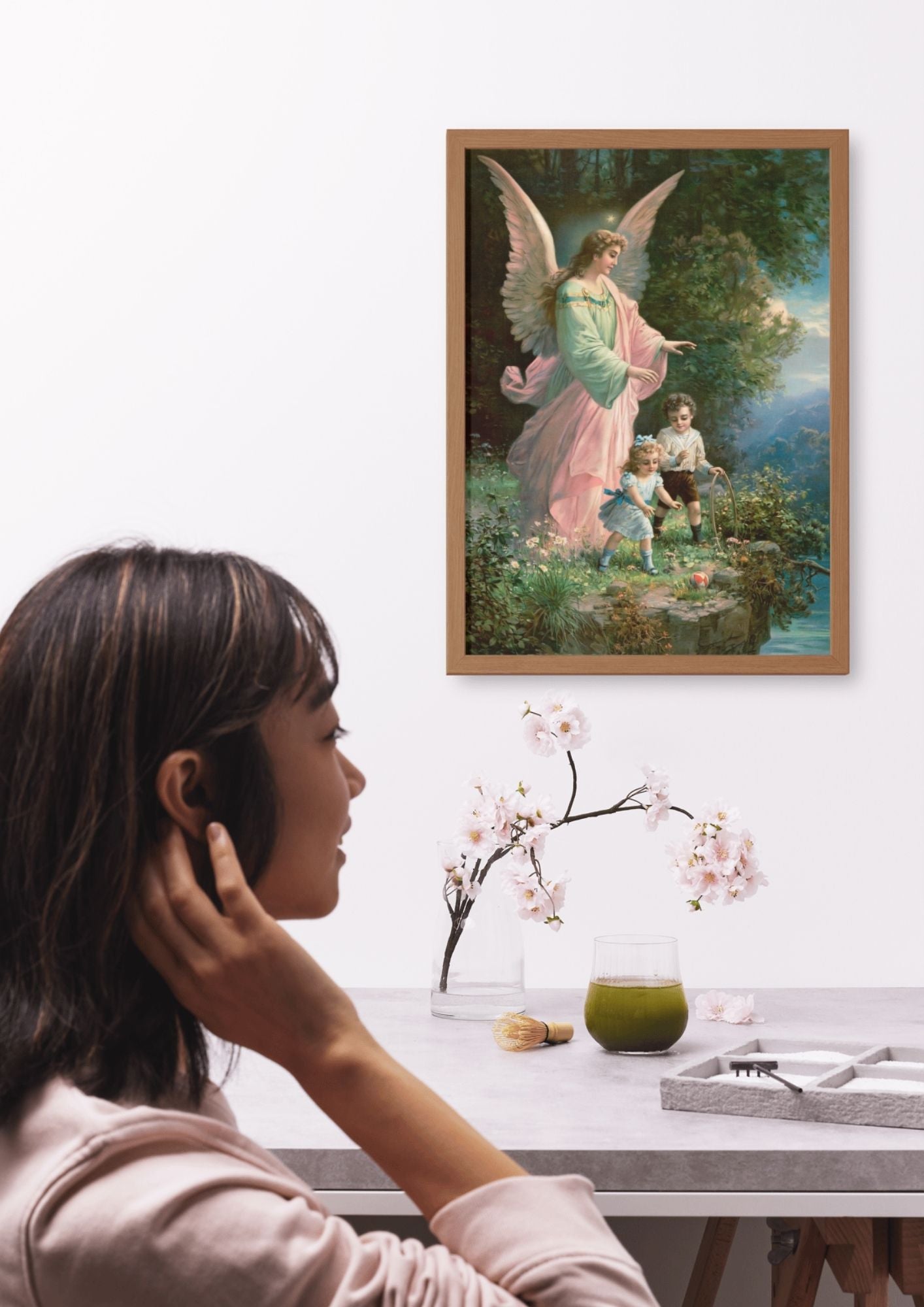 Angel with children poster