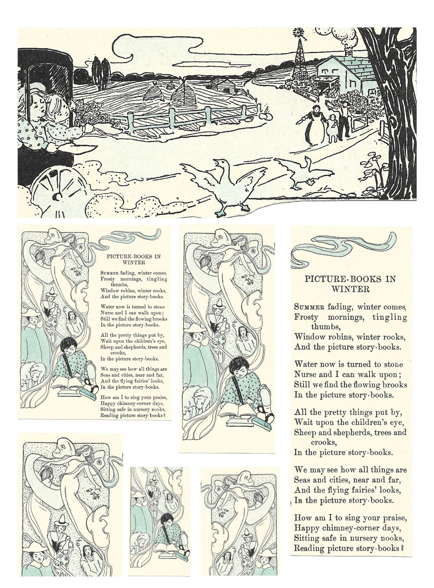 Scrapbook Images Vintage Illustrations Children Playing