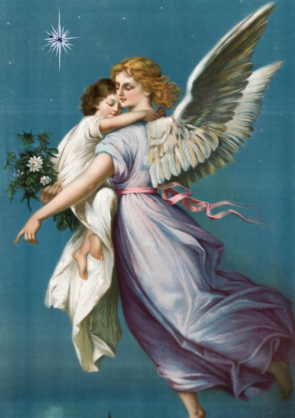 Angel of Peace Poster Featuring an Angel and Child