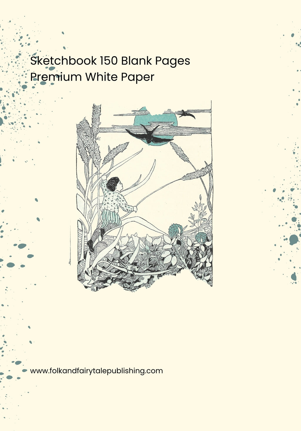 Sketchbook Blue 1 - Vintage Illustrations of Children Playing Blue Aesthetic