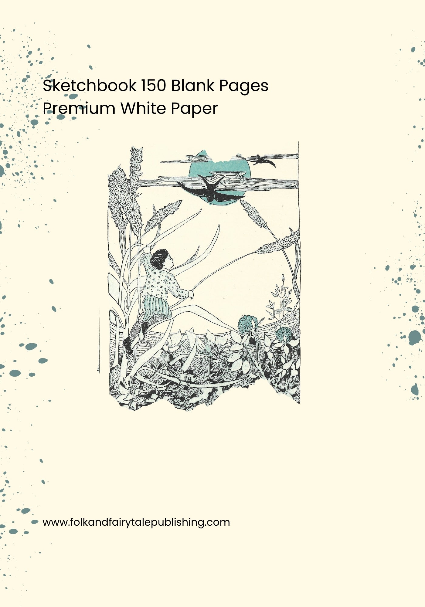 Sketchbook Blue 1 - Vintage Illustrations of Children Playing Blue Aesthetic