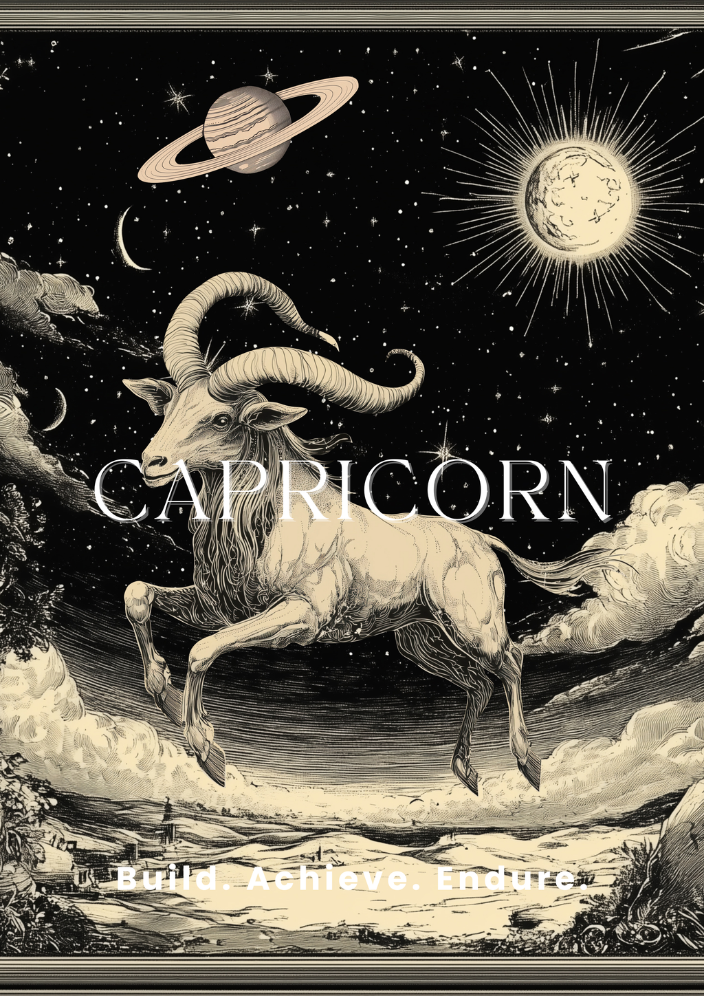 Capricorn Zodiac Fine Art Poster