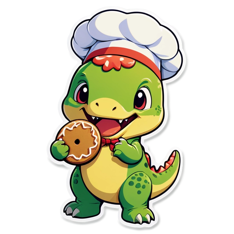 Cute Christmas Dino Sticker Pack of 10